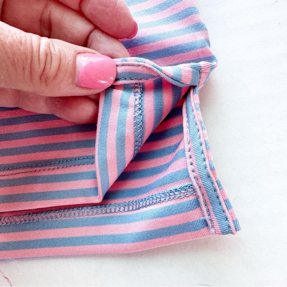 Crewcuts New Boys Striped Performance Polo Shirt Coral Mist Serene Sky Sz XS 4-5 - Picture 4 of 13